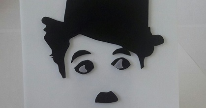 Silueta Charles Chaplin kikemaker download frei stl Modell Printablescom 3d Modelle Kunst Design wall mounted montiert Mauer Wand Charlie 3d print model - Mito3D