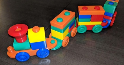 empilement bloquer jouet train mk3 Zanfar Télécharger libre stl modèle imprimablescom 3d modèles jouets Jeux bâtiment blocs enfants enfant empilable 3d print model - Mito3D