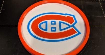 montreal canadians habs coaster mmu2s ian rich download free stl model printablescom 3d models art & design 2d plates logos hockey 3d print model - Mito3D