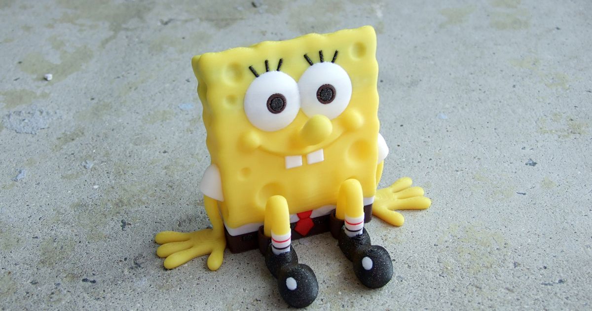 SpongeBob multi material nimmst download frei stl Modell Printablescom 3d Modelle Spielzeuge Spiele Aktion Zahlen Statuen mmu Multimaterial 3D print model - Mito3D