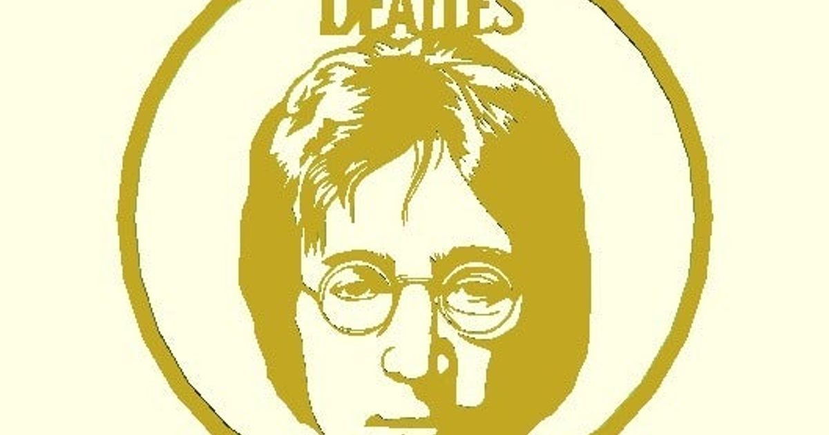 John Lennon Untersetzer facuver download frei stl Modell Printablescom 3d Modelle Kunst Design 2d Platten Logos Beatles Johannes Flug Felsen 3D print model - Mito3D