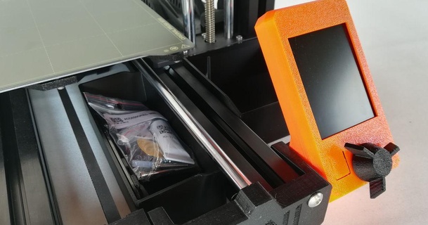 Prusa Mini Lager Boxen mokmanisch download frei stl Modell Printablescom 3d Modelle Drucker Upgrades Box Clip Prusamini 3d print model - Mito3D