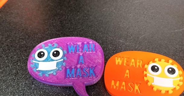 wear mask virus panic badges cathy o'malley download free stl model printablescom 3d models world & scans people covid19 fun 3d print model - Mito3D