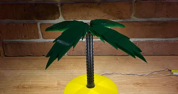palm tree table lamp desing print download free stl model printablescom 3d models household decor 3d print model - Mito3D