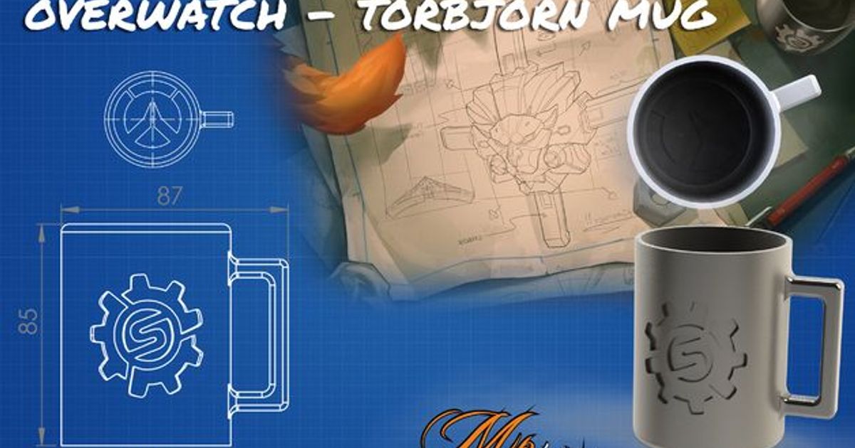 overwatch torbjorn mp3d Scarica gratuito stl modello printablescom 3d Modelli arte design disegni gioco 3D print model - Mito3D