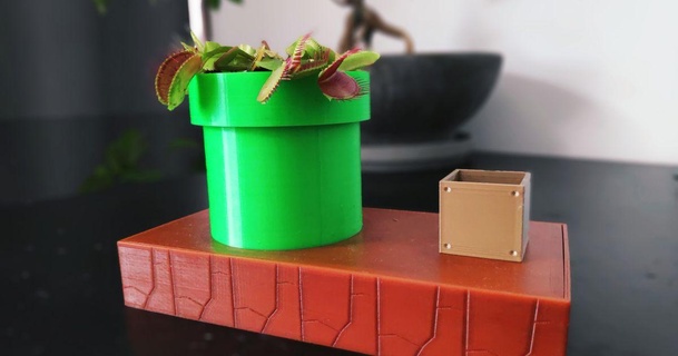 Vênus voar armadilha plantador rega orgulhoso baixar livre stl modelo printablescom 3d modelos casa ar jardim mario Nintendo 3d print model - Mito3D