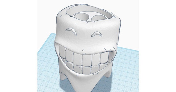 smiling toothbrush holder psychprod download free stl model printablescom 3d models household bathroom tooth toothpaste toothpasteholder 3d print model - Mito3D