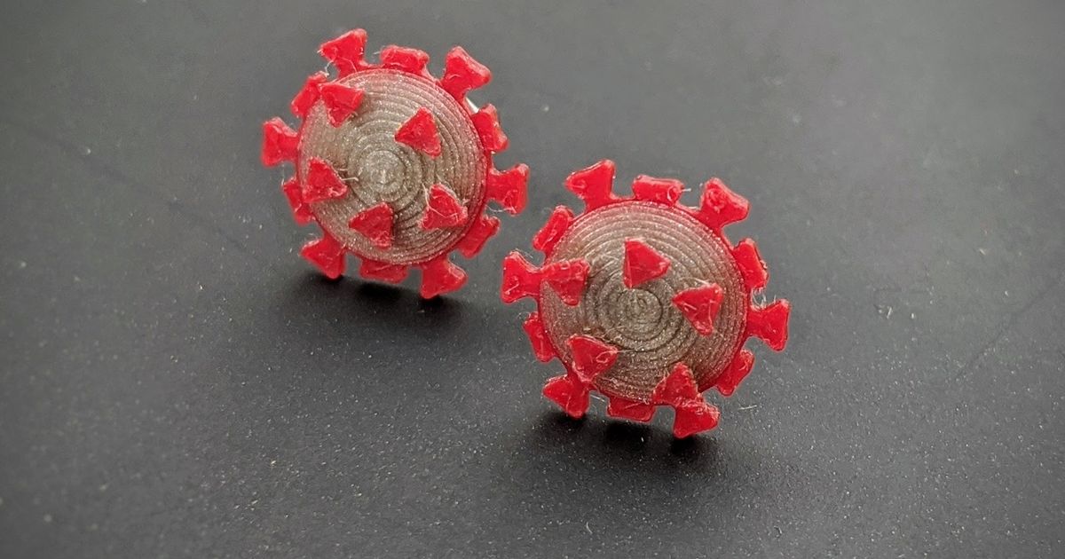 coronavirus orecchini perno porcellino Scarica gratuito stl modello printablescom 3d Modelli moda donne 3D print model - Mito3D