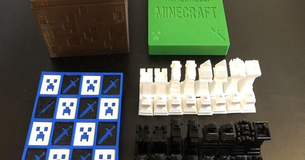 Minechess Minecraft Remix juliencasimir83 download frei stl Modell Printablescom 3d Modelle Spielzeuge Spiele Tafel Schach Schachbrett Schachset Minecraftfiguren 3d print model - Mito3D