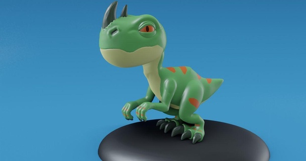 fearsome rex carlcreates download free stl model printablescom 3d models toys & games rpg figures animal cute dinosaur stylized 3d print model - Mito3D