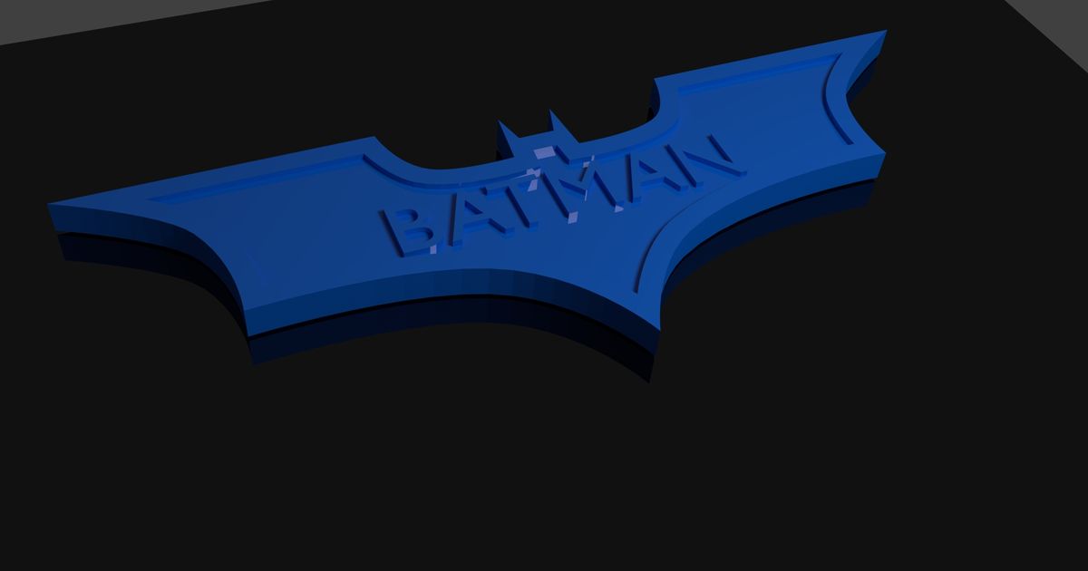 batman keychain stevehlau download free stl model printablescom 3d models costumes & accessories props 3dprinting batmanlogo batmansymbol 3D print model - Mito3D