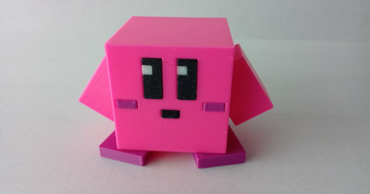 Minecraft Kirby enregistrer chambre Télécharger libre stl modèle imprimablescom 3d modèles jouets Jeux action figures statues Super Smash Bros nintendo 3D print model - Mito3D