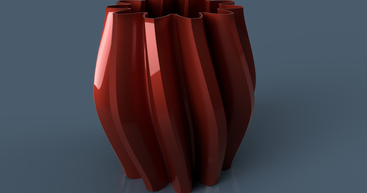 gear vase 4d jaycee09 download free stl model printablescom 3d models art & design designs helical helicoidal penholder spiralvasemode 3D print model - Mito3D