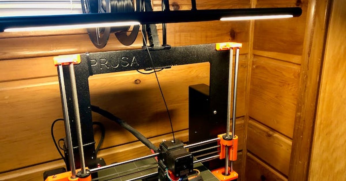 prusa mk3 mk3s monter front LED lampe impressionnant imprimante éclairage nuit cyborg Télécharger libre stl modèle imprimablescom 3d modèles imprimantes mises niveau adaptateur 3D print model - Mito3D