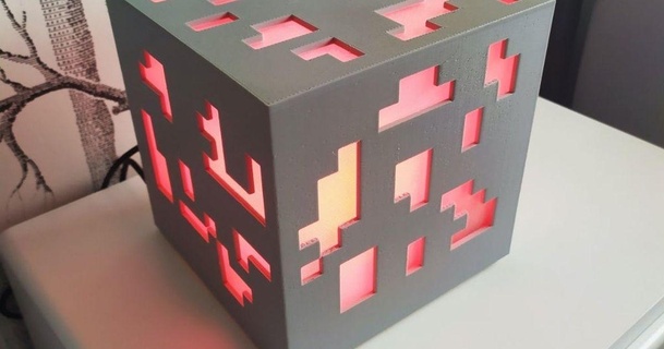 Customizável Minecraft minério luminária dmtinkdev baixar livre stl modelo printablescom 3d modelos casa decoração forkids 3d print model - Mito3D