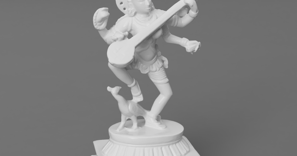 saraswati dansant paon fabrication dieux Inde Télécharger libre stl modèle imprimablescom 3d modèles art conception sculptures Dieu déesse hindou veine 3d print model - Mito3D