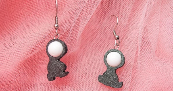 bébés tanatu Télécharger libre stl modèle imprimablescom 3d modèles mode femmes accessoires perles noir boucles d'oreilles 3d print model - Mito3D