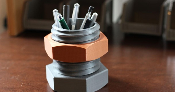nuez tornillo lápiz organizador julia eberto descargar gratis stl modelo imprimiblescom 3d modelos casa oficina escritorio portalápiz 3d print model - Mito3D
