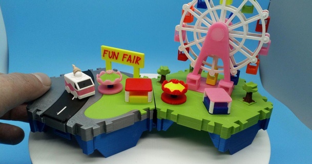 cities - fun fair neil3dprints download free stl model printablescom 3d models toys & games building adorable architecture cars city 3d print model - Mito3D