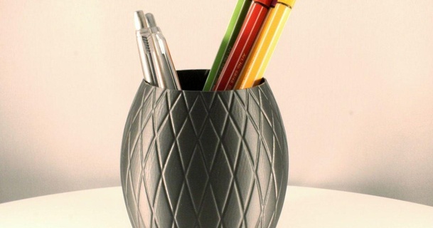 knitted pencil holder vase mode slimprint download free stl model printablescom 3d models household office desk deskorganizer officeequipment 3d print model - Mito3D
