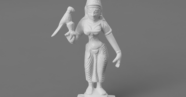 meenakshi - fish eyed warrior goddess making gods india download free stl model printablescom 3d models art & design sculptures hindu hinduism 3d print model - Mito3D