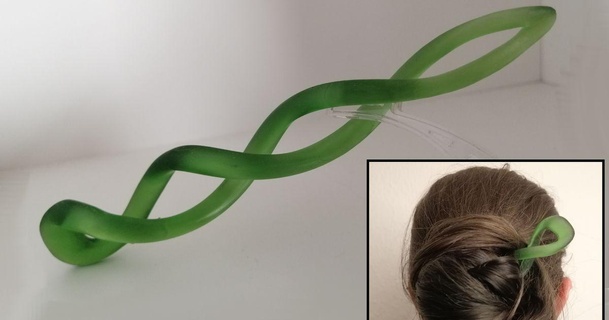spirale cheveux bâton malte Télécharger libre stl modèle imprimablescom 3d modèles mode femmes coiffure msla sl1 sla 3d print model - Mito3D