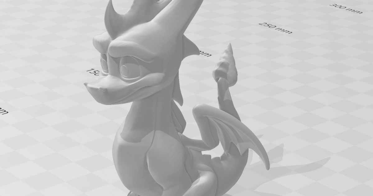 spyro Dragão sentado esperando pose + chaveiro versão rapterron baixar livre stl modelo printablescom 3d modelos brinquedos jogos açao figuras estátuas dlp dragões fdm 3D print model - Mito3D