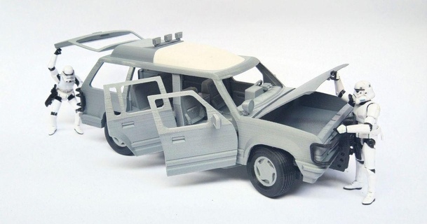 1 18 jurassique parc SUV toymakr3d Télécharger libre stl modèle imprimablescom 3d modèles jouets Jeux Véhicules voiture jouet véhicule jurrasic 3d print model - Mito3D