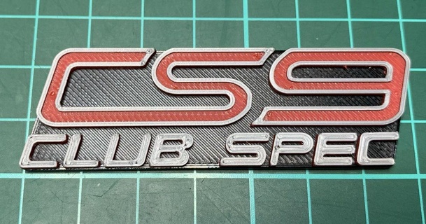 subaru wrx cs9 club spec badge italics wiseone download free stl model printablescom 3d models hobby & makers automotive 3d print model - Mito3D