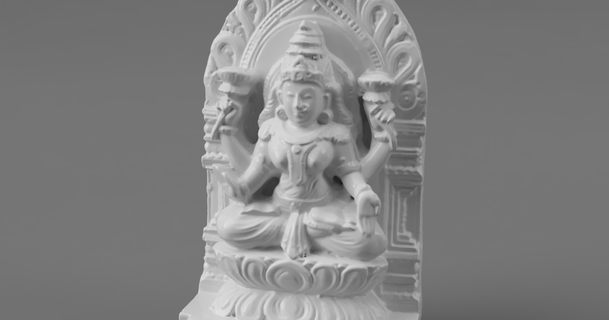 lakshmi lótus trono kirtimukham Deuses Índia baixar livre stl modelo printablescom 3d modelos arte Projeto esculturas Devi divino deusa hindu hinduísmo 3d print model - Mito3D