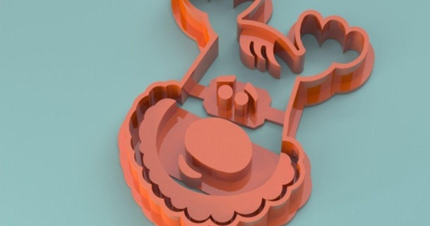 Natale biscotto taglierina renna dape Scarica gratuito stl modello printablescom 3d Modelli domestico cucina cookiecutter download 3d print model - Mito3D