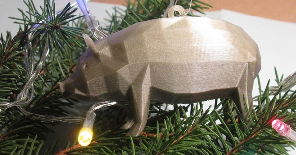 christmas decoration low-poly pig mrhanjak download free stl model printablescom 3d models seasonal designs winter & year's 3d print model - Mito3D