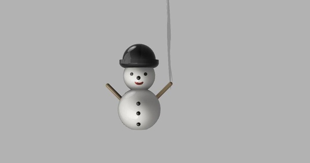 happy christmas snowman 3d tisk download free stl model printablescom models seasonal designs winter & year's christmasdecoration decoration 3d print model - Mito3D