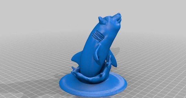 shibe shark saul schaffer download free stl model printablescom 3d models art & design sculptures dog hybrid meshmixer 3d print model - Mito3D