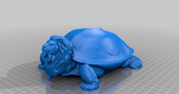 leão tartaruga Saul schaffer baixar livre stl modelo printablescom 3d modelos arte Projeto esculturas híbrido meshmixer 3d print model - Mito3D