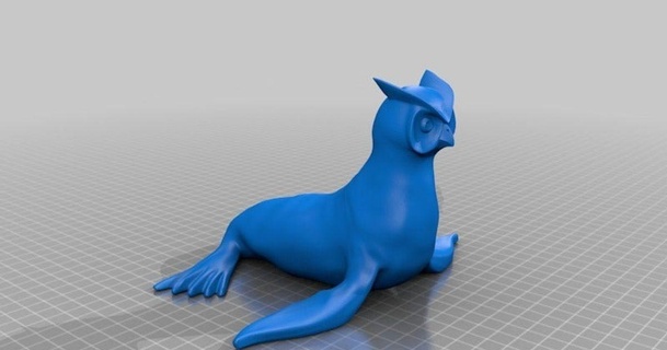 seal owl saul schaffer download free stl model printablescom 3d models art & design sculptures hybrid meshmixer 3d print model - Mito3D