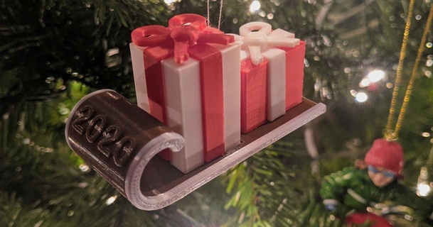 2020 Navidad ornamento trineo presenta eclsnowman descargar gratis stl modelo imprimiblescom 3d modelos casa decoración personalizable 3d print model - Mito3D
