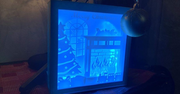 christmas shadow box display dsk001 download free stl model printablescom 3d models seasonal designs winter & year's shadowbox 3d print model - Mito3D