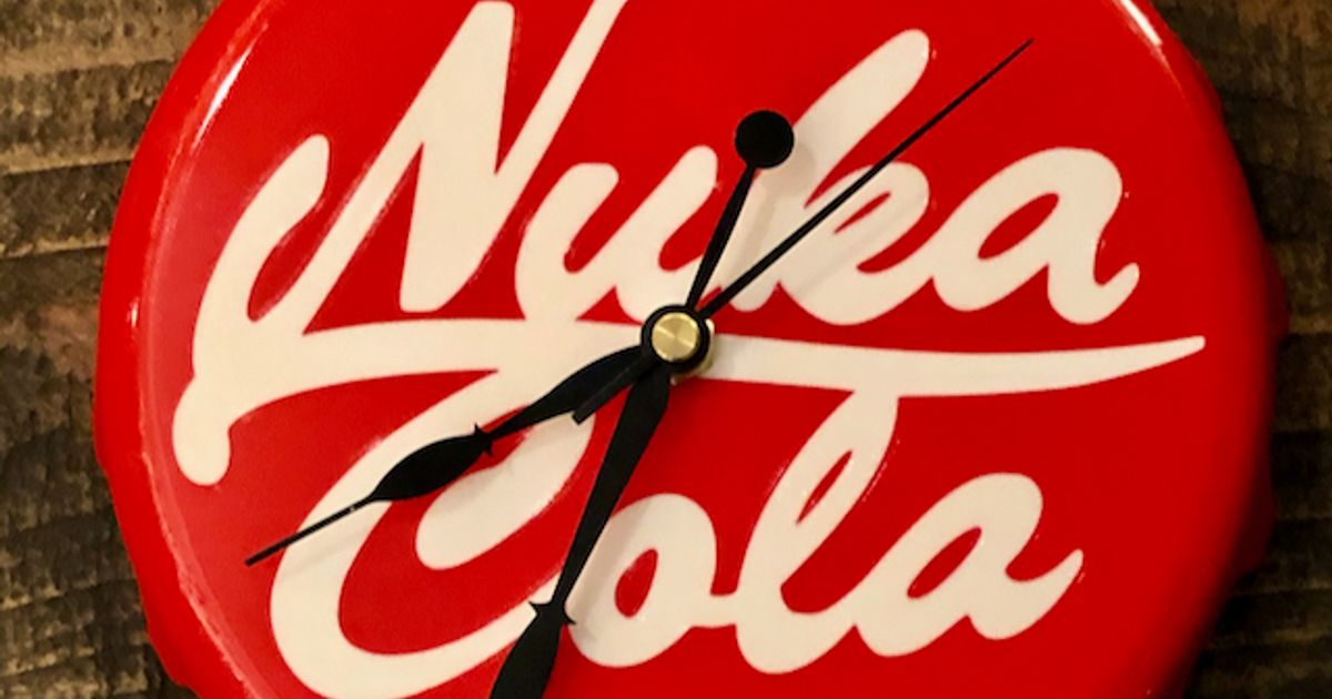 nuka cola clock mmu mkoistinen download free stl model printablescom 3d models household decor fallout nukacola nukecolacap 3D print model - Mito3D