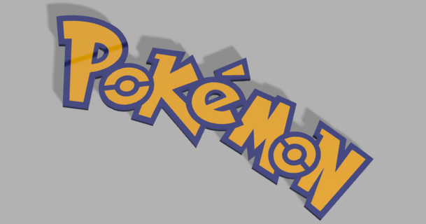 Pokémon Logo Mauer Kunst Audiorasierer download frei stl Modell Printablescom 3d Modelle Design 2d Platten Logos 3d print model - Mito3D