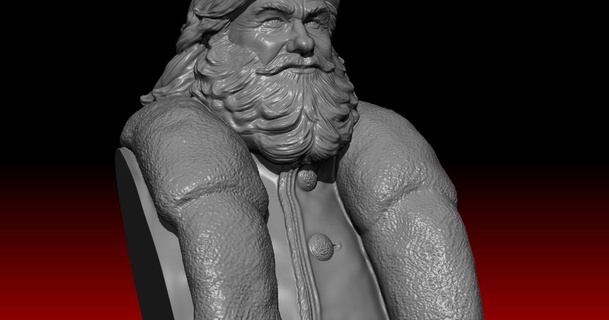 Santa Büste js studio download frei stl Modell Printablescom 3d Modelle Kunst Design Skulpturen Weihnachten Dekoration festlich 3d print model - Mito3D