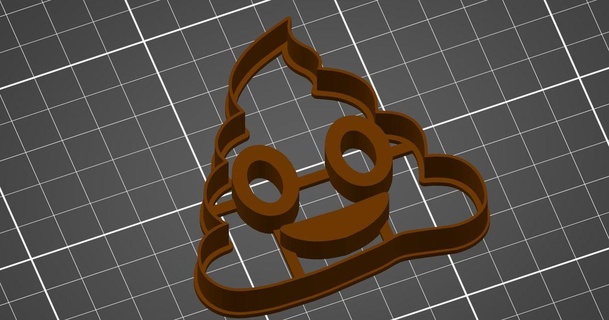 poop emoji cookie cutter 3d printing nerd download free stl model printablescom models household kitchen cookiecutter 3d print model - Mito3D