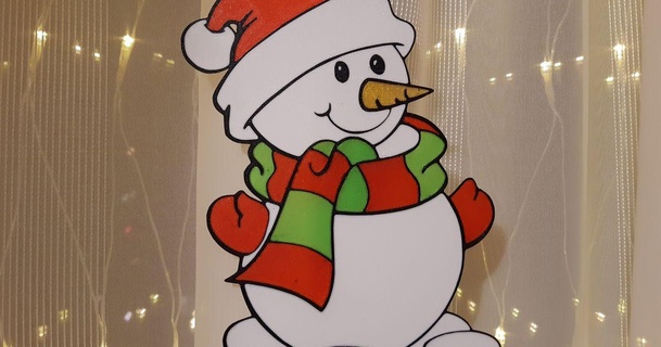 pencere dekorasyon kardan adam 3d basılı lekeli bardak 3ddecor indir Bedava stl model printablescom modeller mevsimlik tasarımlar kış Noel yılın süsleri süsü 3d print model - Mito3D