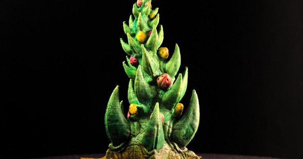 tabletop plant orkish xmas-tree alien vegetation 29 grimgreeble download free stl model printablescom 3d models toys & games rpg figures 28mm 40k blender christmas 3d print model - Mito3D
