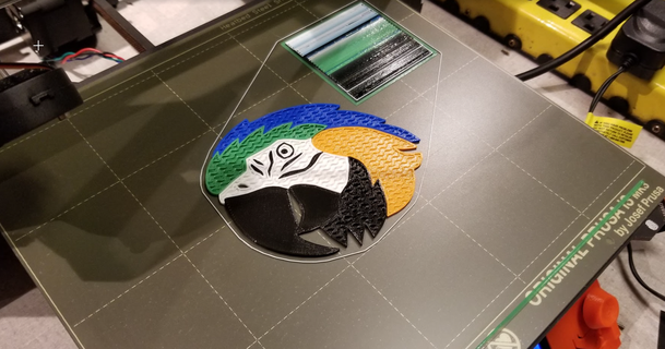 max macaw mmu2s fazioso Scarica gratuito stl modello printablescom 3d Modelli arte design 2d piatti loghi multicolore pappagallo 3d print model - Mito3D