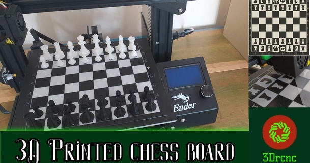 dual color chess game single extrusion printer ender 3 3drcnc download free stl model printablescom 3d models toys & games board boardgame chessboard 3d print model - Mito3D