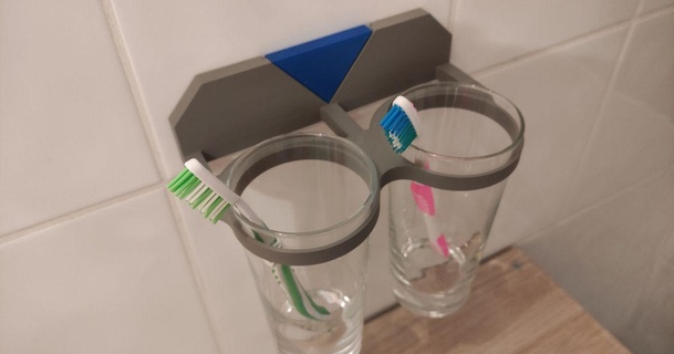 glass holder toothbrush kay download free stl model printablescom 3d models household bathroom ikea teeth toothbrushholder 3d print model - Mito3D