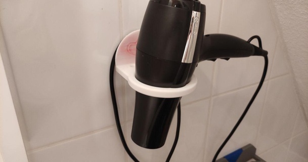 holder hair dryer kay download free stl model printablescom 3d models household bathroom cabelholder hairdryer 3d print model - Mito3D