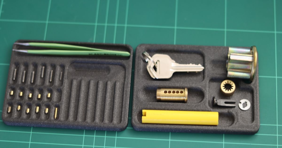 pinning kit lucioperca Scarica gratuito stl modello printablescom 3d Modelli passatempo creatori organizzatori nucleo titolare supporto serratura grimaldello lockpicking 3D print model - Mito3D