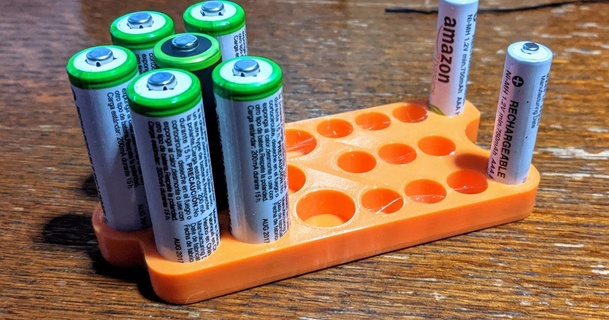 battery organizer dangeropps download free stl model printablescom 3d models hobby & makers organizers aaabatteryholder aabatteryholder batteryholder 3d print model - Mito3D